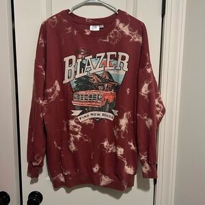 GM official oversized XS sweater Blazer Chevrolet Sweater maroon tie dye
